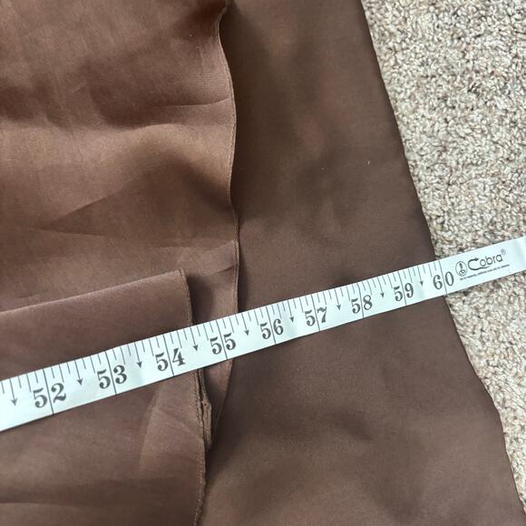 VTG Carolina Herrera Bergdorf Goodman Brown Silk Gown Long Sleeve Tiered Sz 14 - Picture 14 of 16